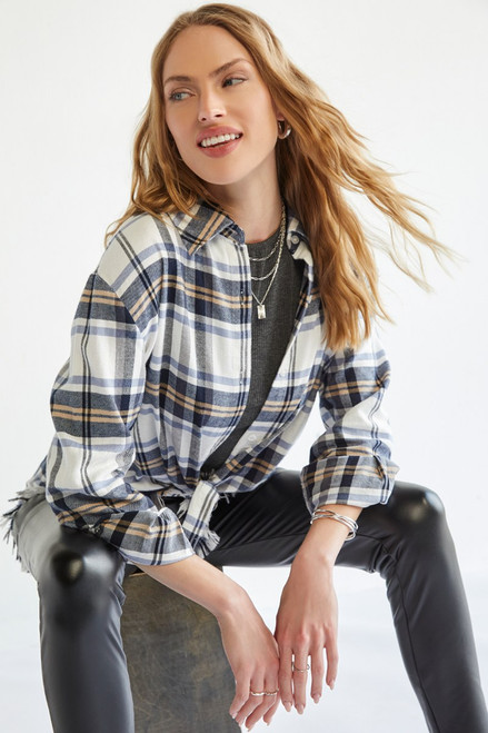 Liv Plaid Button Down Top