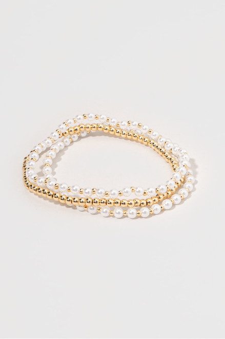 Reese Pearl Metal Bead Bracelet Sets