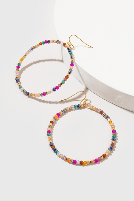Margot Glass Beads Circle Drop Earrings