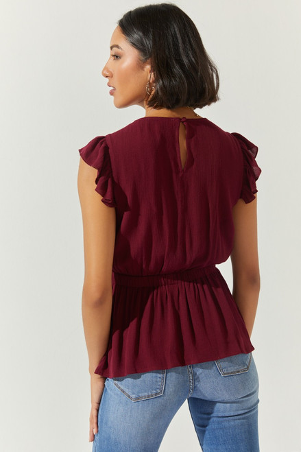 Gloria Flutter Embroidered Blouse