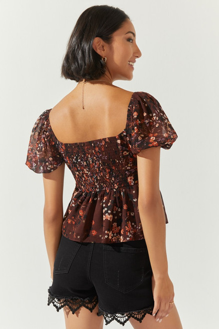 Ellen Floral Cinch Front Blouse