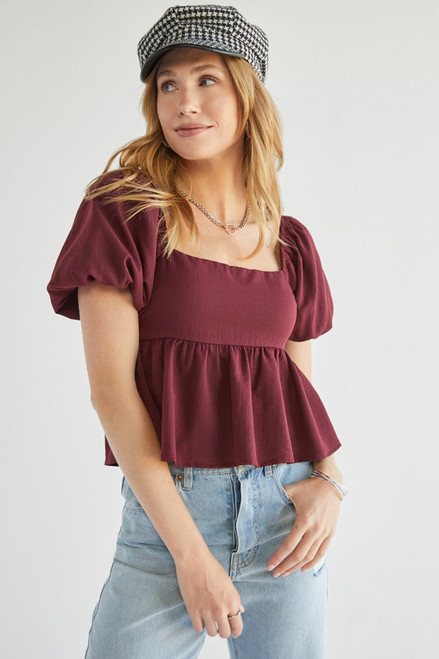 Marley Square Neck Bow Back Blouse