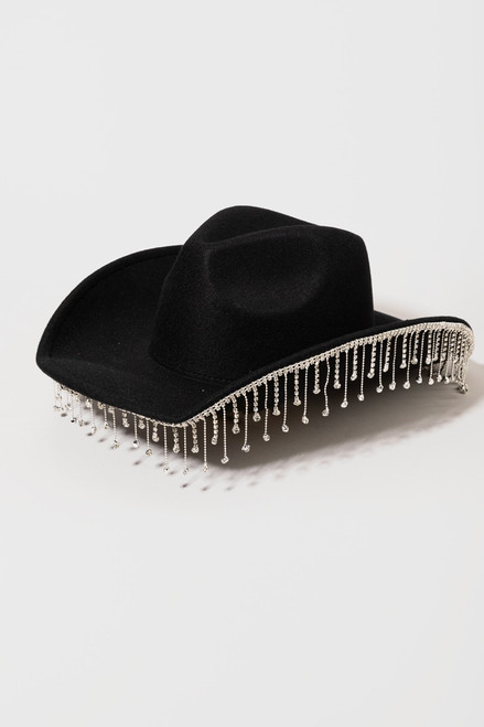 Kyra Rhinestones Fringe Cowboy Hat