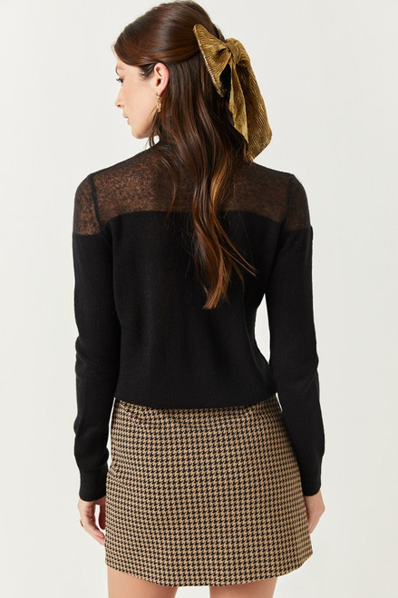 Melody Houndstooth Side Tab Mini Skirt