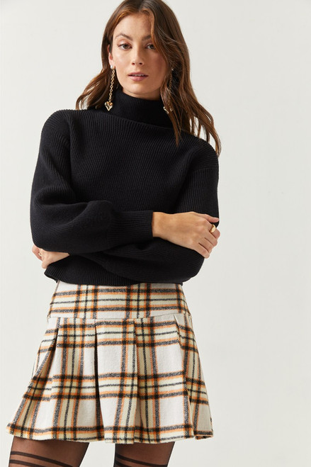 Simona Plaid Pleated Mini Skirt