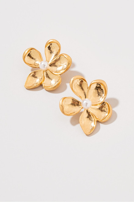 Stephanie Large Metal Flower Stud Earrings