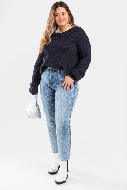 Kaci Lace Up Back Pullover Sweater