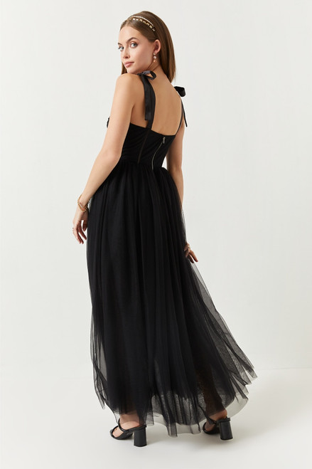 Leah Tulle Bustier Maxi Dress