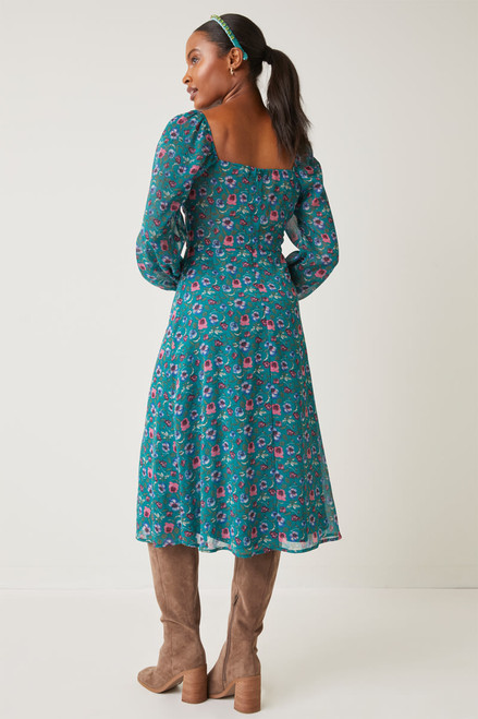 Charlotte Long Sleeve Floral Midi Dress