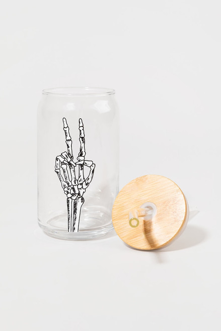 Skeleton Halloween Can Glass