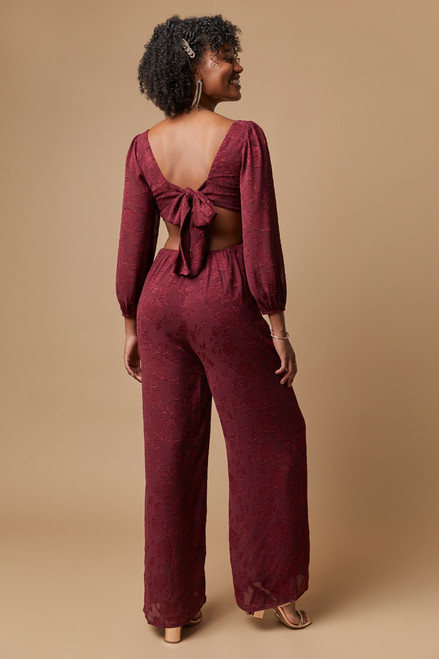 Deanna Cutout Jacquard Jumpsuit