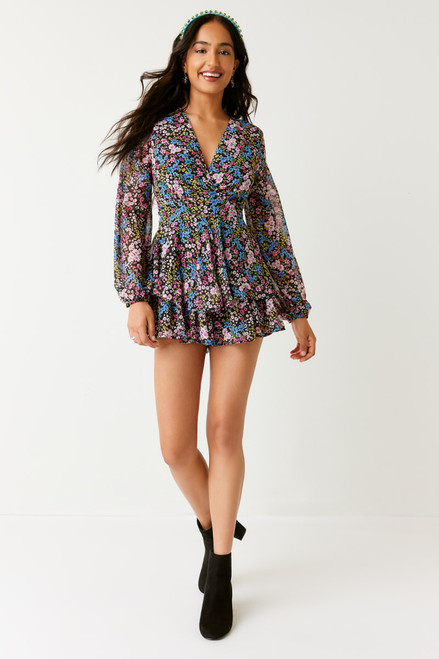 Alma Long Sleeve Floral Romper