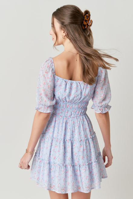 Audrey Floral Tiered Mini Dress