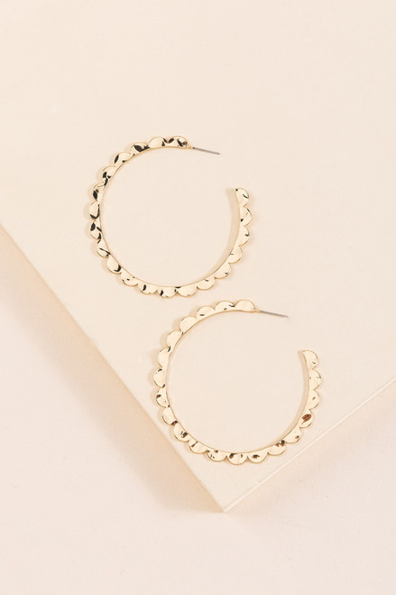 Zuri Hammered Scallop Large Hoops