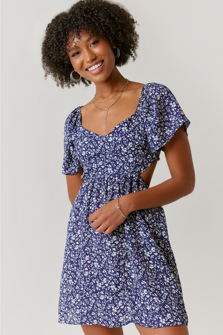 Parker Tie Back Floral Mini Dress