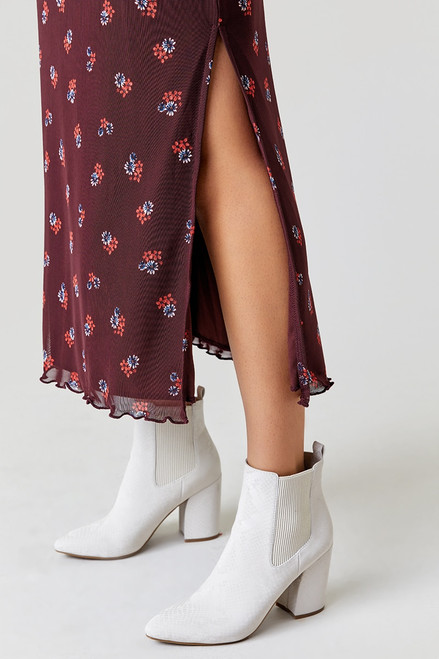 Mel Floral Mesh Midi Skirt
