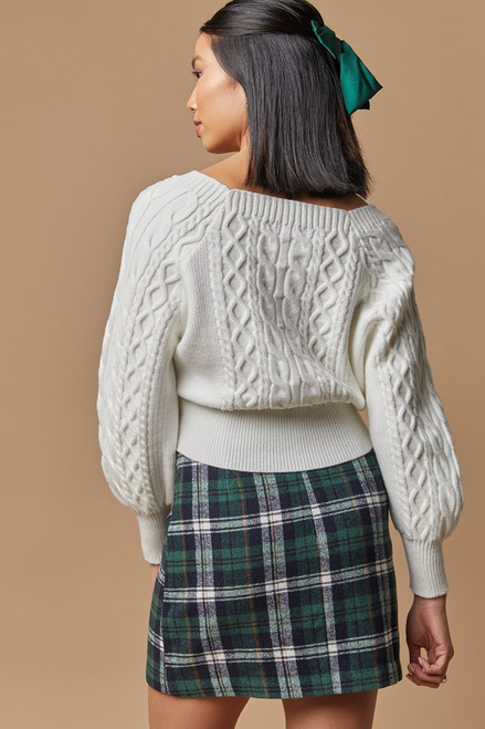 Ruby Square Neck Cable Knit Pullover