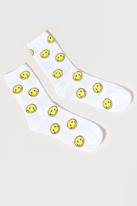 Phoebe All Over Smiley Crew Socks