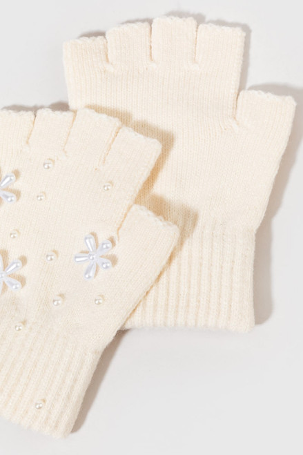 Maeve Pearl Floral Fingerless Gloves