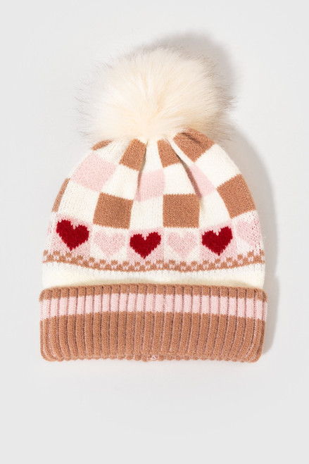 Claire Fair Isle Heart Beanie