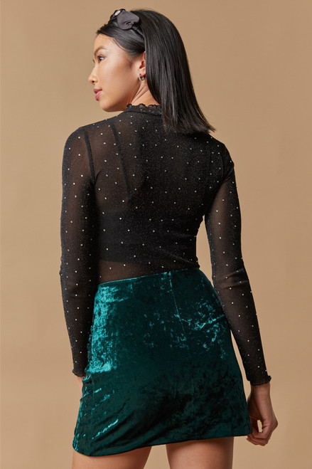 Arianna Crushed Velvet Mini Skirt