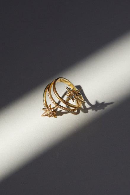 Luxe Gold Plated Celestial Wrap Ring