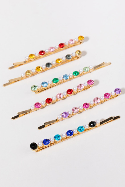 Riyah Multi Color Rhinestone Bobby Pin Set