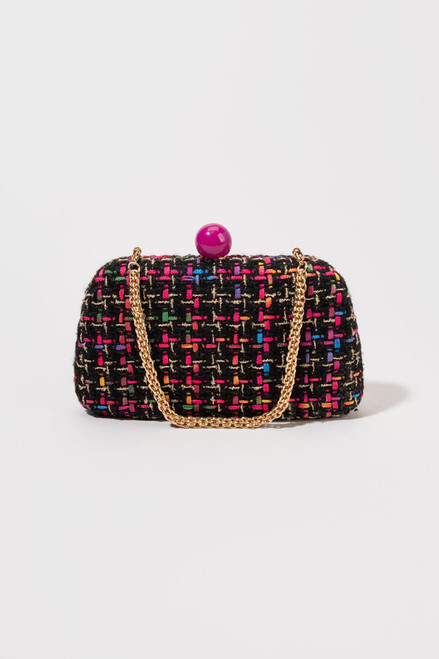 Amy Boucle Push Lock Clutch