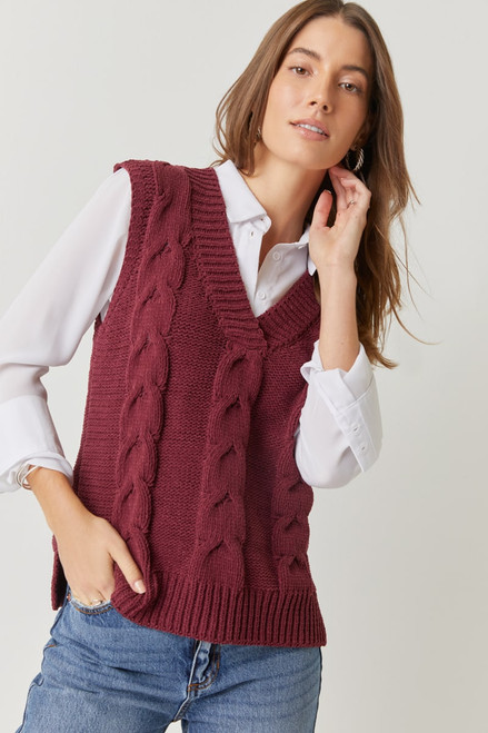 Lilian Cable Knit Sweater Vest