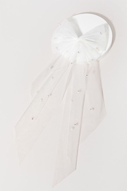 Nadia Chiffon Pearl Bow Barrette