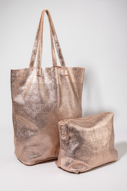 Stella Leather Perforated Handbag
