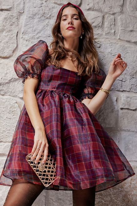 Savannah Plaid Babydoll Dress