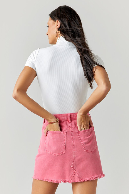 Julia Pink Denim Mini Skirt