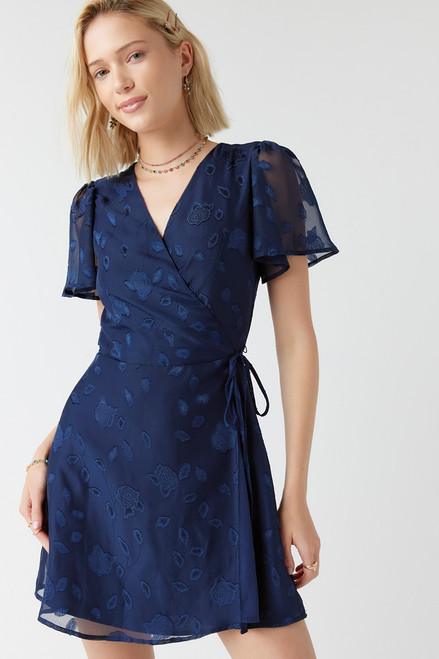 Joanne Jacquard Wrap Mini Dress