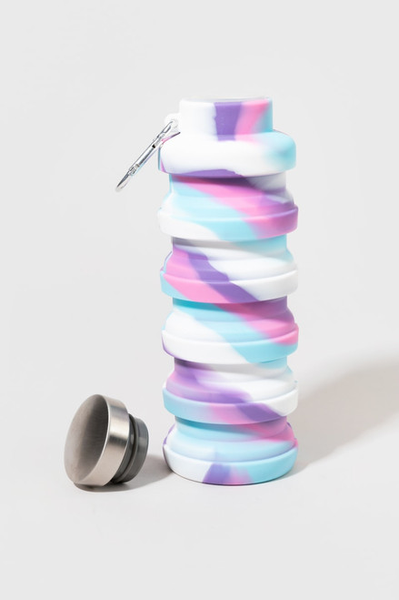 Multi Color Tie Dye Collaspsible Water Bottle