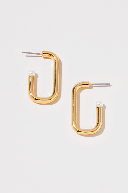 Beth Pearl Oblong Hoops