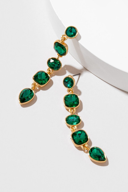 Katelin Green Emerald Linear Earrings