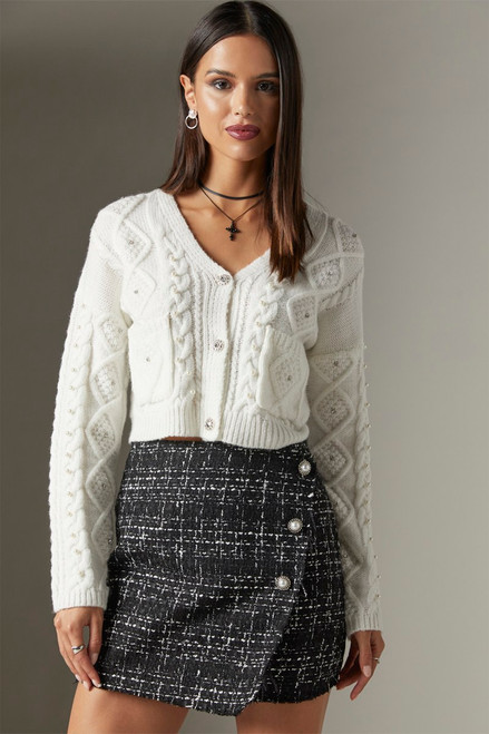 Meg Black Tweed Mini Skirt