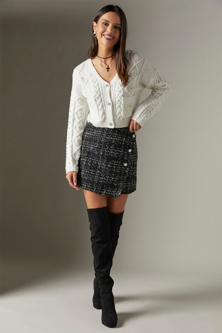 Meg Black Tweed Mini Skirt