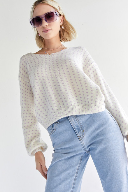 Tristin Dotted Knotback Pullover