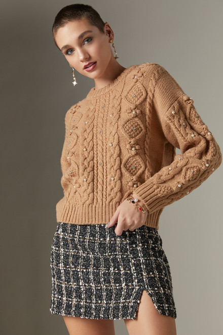 Francine Crewneck Embellished Pullover Sweater