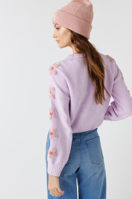 Joelle Embroidered Flower Pullover