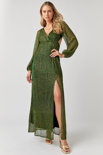 Kendall Long Sleeve Glitter Knit Maxi Dress