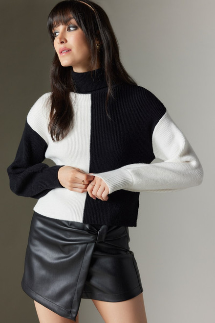 Christy Colorblock Turtleneck Pullover