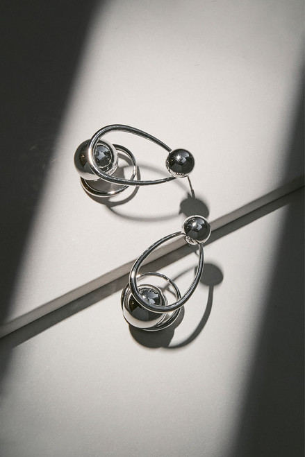 Luxe Silver Plated Floating Teardrop Earrings