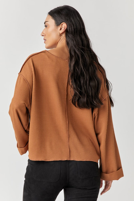 Gwen Slouchy Rib Knit Top