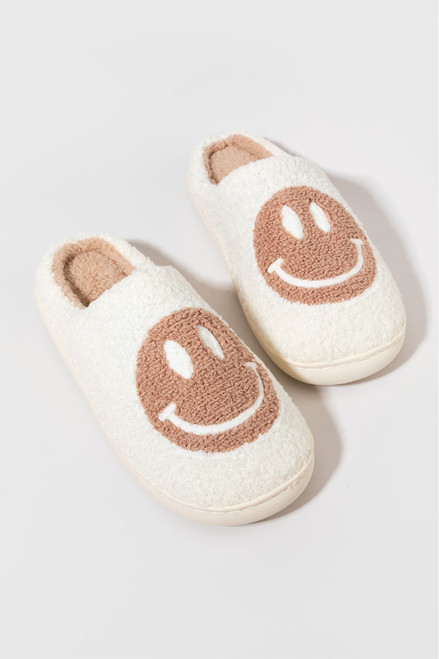 Nude Smiley Teddy Slippers