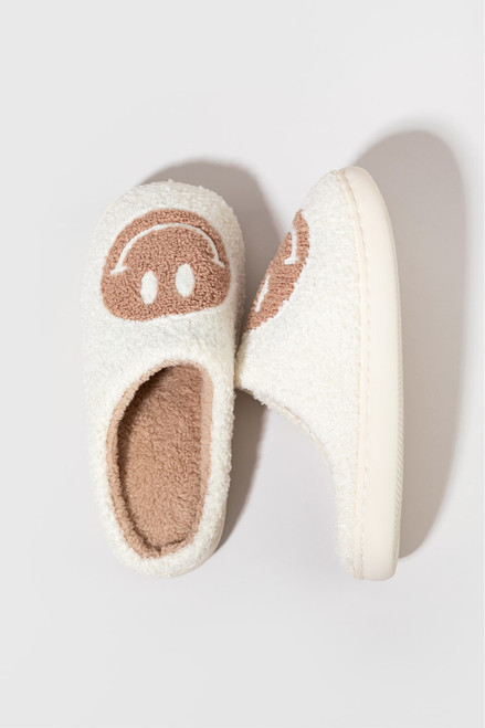 Nude Smiley Teddy Slippers