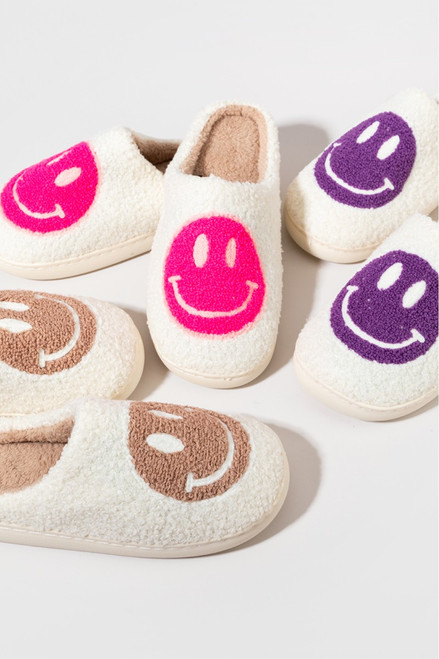 Nude Smiley Teddy Slippers