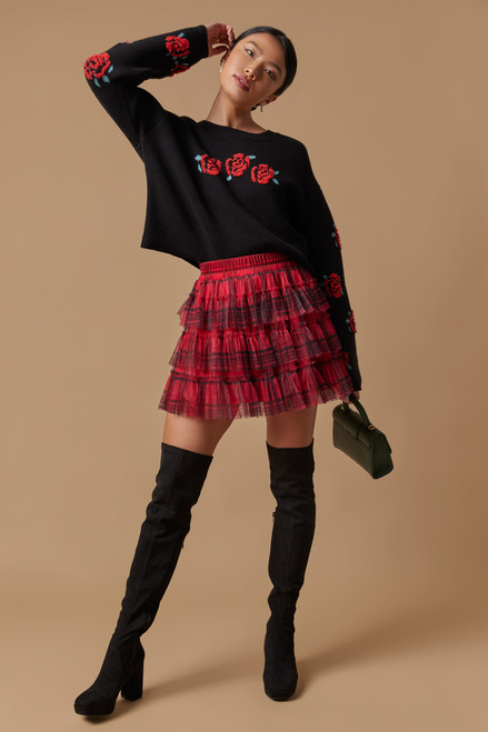 Quinn Plaid Mesh Mini Skirt